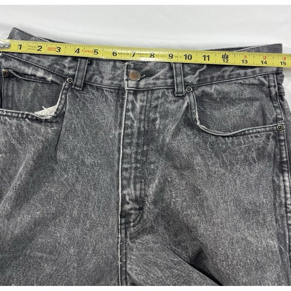 Vintage Falls Creek Dungarees Men's‎ 31 X 30 Black Acid Wash Jean Distressed Zip - Picture 4 of 11